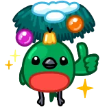 👍 鳥, クリスマス, オーナメント, お祝い, かわいい, ホリデー whatsapp sticker