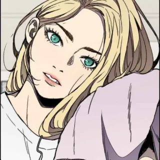 ❤️ anime, blonde, girl, portrait, cartoon, character whatsapp sticker
