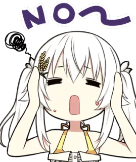😱 NO~ anime, no, frustrated, crying, emotional whatsapp sticker
