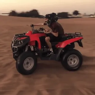 🏍 quad, terenowy, pustynia, piasek, pojazd, czterokołowiec whatsapp sticker