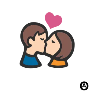 😘 любовь, поцелуй, пара, романтика, мультфильм, привязанность telegram sticker