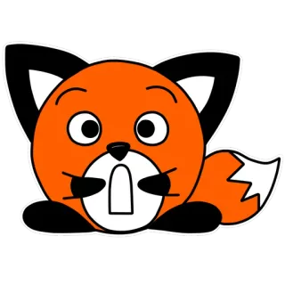 😱 キツネ, 動物, 漫画, 可愛い, オレンジ, カワイイ telegram sticker