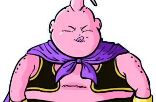 😜 Majin Buu Dragon Ball Z маджин бу, драгон болл зет, аниме, мультфильм, розовый, персонаж telegram sticker