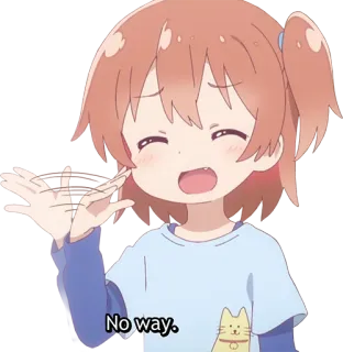 ❌ No way. anime, gadis, tidak mungkin, kartun telegram sticker