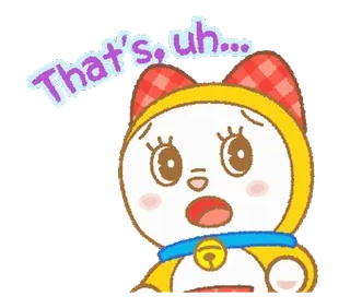 💨 That's, uh... doraemon, zmartwiony, zmieszany, naklejka, kreskówka, słodki whatsapp sticker