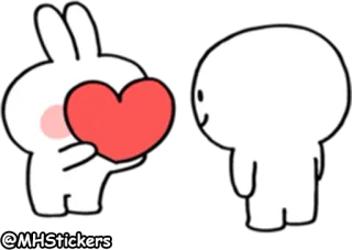 🙈 @MHStickers coelho, coração, amor, desenho animado, adesivo, fofo, animal, personagem whatsapp sticker