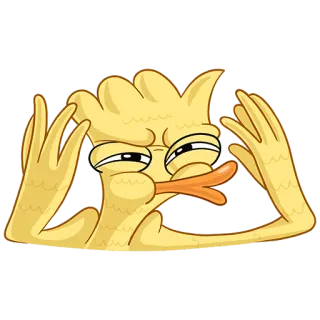 🤯 утка, мультик, думающий, в замешательстве, саркастичный, смешной telegram sticker