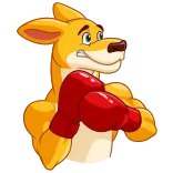 😨 canguro, boxeo, animal, deportes, dibujos animados telegram sticker