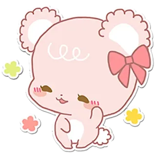 😊 fofo, kawaii, rosa, urso, adorável, adesivo telegram sticker
