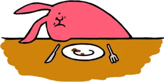😣 Hase, Häschen, Essen, traurig, Cartoon whatsapp sticker