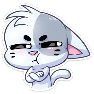 😠 gato, animal, desenho animado, fofo, presunçoso telegram sticker