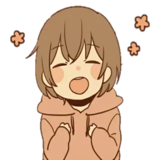 🌸 Anime, Carino, Eccitato, Felice, Cartone animato, Ragazza telegram sticker