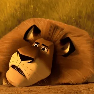 ☺️ Alex Madagascar lion, sad, animated, movie, animal whatsapp sticker