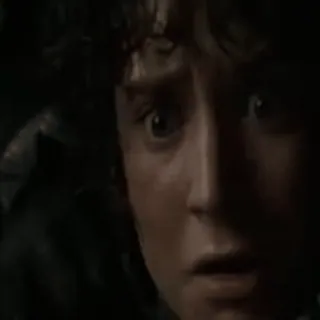 😱 Frodo Lord of the Rings Frodo Baggins, Elijah Wood, Hobbit, Fantasy, Midden-aarde telegram sticker