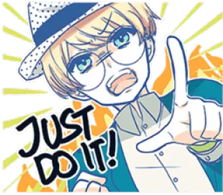 👆 JUST DO IT! motivation, animé, dessin animé, fais-le, encouragement whatsapp sticker