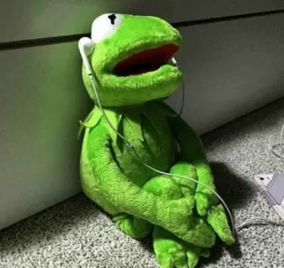 🎶 Kermit Kermit the Frog, frog, muppet, headphones, listening, music telegram sticker