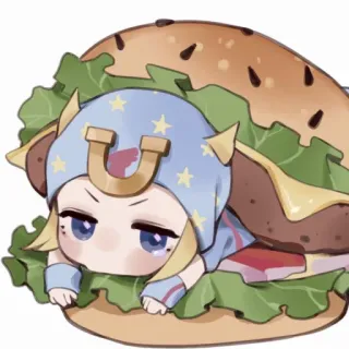 🍔 Johnny Joestar JoJo's Bizarre Adventure Anime, Manga, Sticker, Hamburguesa, Comida, Personaje, Johnny Joestar, JoJo's Bizarre Adventure telegram sticker
