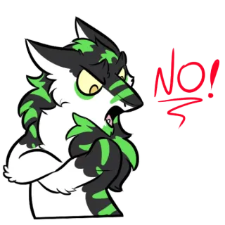 👎 NO! furry, animal, wolf, no, angry whatsapp sticker