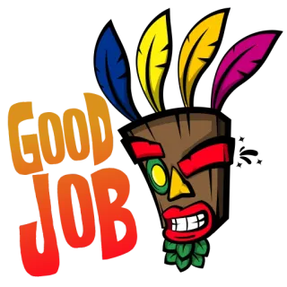 😉 GOOD JOB Autocollant, Bravo, Masque, Coloré whatsapp sticker