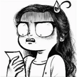 😤 Cartoon, Frau, geschockt, ängstlich, besorgt, Comic telegram sticker