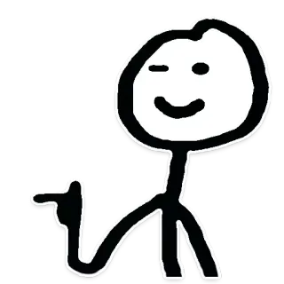 😉 Bonhomme allumette, Pointer, Impoli, Geste, Illustration whatsapp sticker