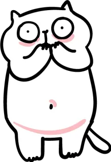 😳 chat, dessin animé, animal, mignon, autocollant telegram sticker