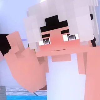 🙂 Anime, Minecraft, Personaggio, Cartone animato, Animato, Capelli bianchi telegram sticker
