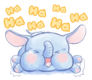🍯 Ha Ha Ha Ha Ha Elefant, Cartoon, Tier, lachend, süß, fröhlich telegram sticker