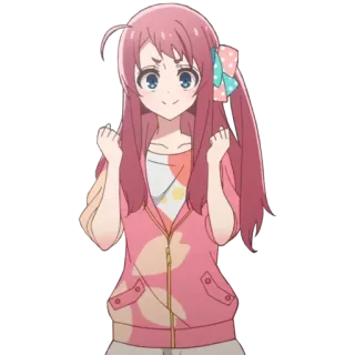 👌 アニメ, 漫画, 可愛い, 女の子, ピンク, キャラクター telegram sticker