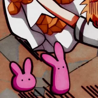 🍥 pink, rabbits, bunny, anime telegram sticker