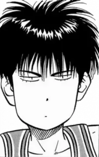 😐 manga, anime, black and white, character, portrait telegram sticker