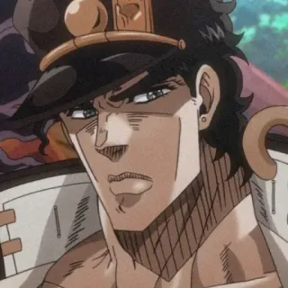 🐬 Jotaro Kujo JoJo's Bizarre Adventure アニメ, キャラクター, 承太郎, ジョジョ, ポーズ telegram sticker