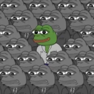 😐 Pepe the Frog Пепе, лягушка, мем, интернет-мем whatsapp sticker