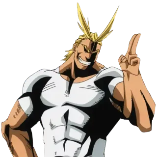 😁 All Might My Hero Academia 올마이트, 나의 히어로 아카데미아, 애니메이션, 슈퍼히어로, 영웅, 결의 telegram sticker