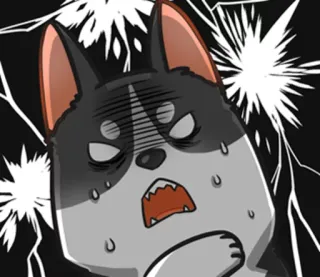 😱 dog, cartoon, scared, anxious, stressed, shocked telegram sticker