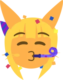 🥳 fête, célébration, emoji, confettis, sifflet telegram sticker