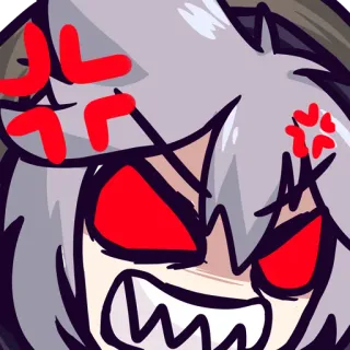 😤 โกรธ, อนิเมะ, ตาแดง, การ์ตูน, สีหน้า, หงุดหงิด telegram sticker
