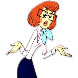 🤷‍♀️ Velma Dinkley Scooby-Doo cartoon, tv show, glasses, nerd, jinkies whatsapp sticker