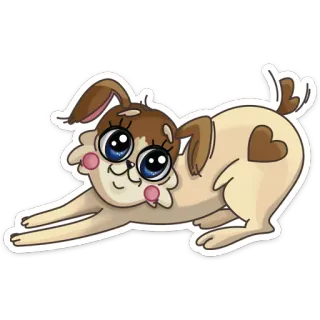 😍 anjing, anak anjing, imut, ceria, hewan, kartun, stiker telegram sticker