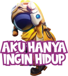🥷 AKU HANYA INGIN HIDUP spacesuit, yellow, cartoon, Aku hanya ingin hidup telegram sticker
