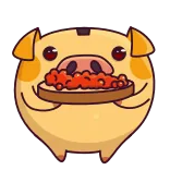 🍱 porco, animal, desenho animado, comida, sanduíche, fofo telegram sticker