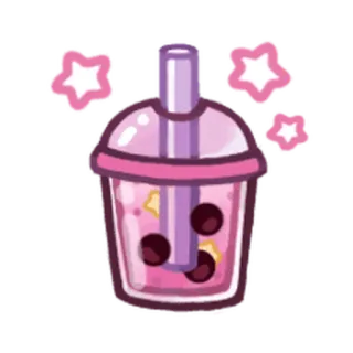 👌 Boba, Bubble Tea, Getränk, Dessert, Kawaii, Süß whatsapp sticker