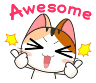 😸 Awesome Katze, süß, kawaii, toll, Cartoon telegram sticker