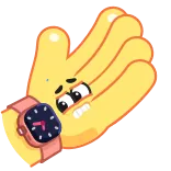 ⏰ mano, reloj, tiempo, emoji, dibujo animado, pegatina telegram sticker