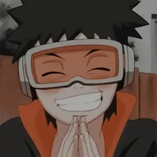 🕷 Obito Uchiha Naruto anime, character, smiling, ninja telegram sticker