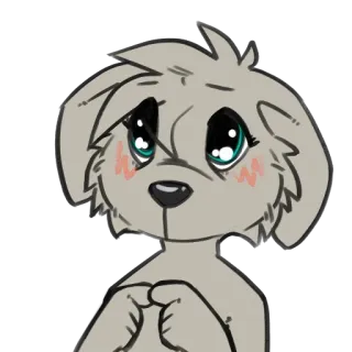 👉 dog, puppy, furry, cute, sad, pleading, blushing, anthropomorphic whatsapp sticker