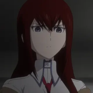 ⏱ Kurisu Makise Steins;Gate Anime, Personagem, Mulher, Cientista, Cabelo ruivo whatsapp sticker