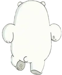👋 Ice Bear We Bare Bears アニメ, アイスベア, ぼくらベアベアーズ, ホッキョクグマ, 歩く, アニメーション telegram sticker