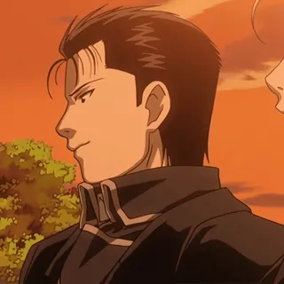 💙 Roy Mustang Fullmetal Alchemist Roy Mustang, Fullmetal Alchemist, anime, smile, expression, manga, handsome telegram sticker