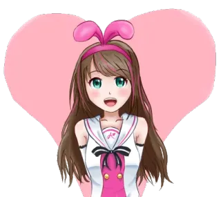 ❤ Anime, Ragazza, Orecchie da coniglio, Cuore, Carino, Personaggio, Disegno telegram sticker